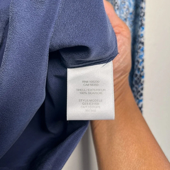 Equipment Liam Silk Blouse Top Blue Python Snake Print Long Sleeve Womens XS - Picture 5 of 8